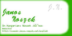 janos noszek business card